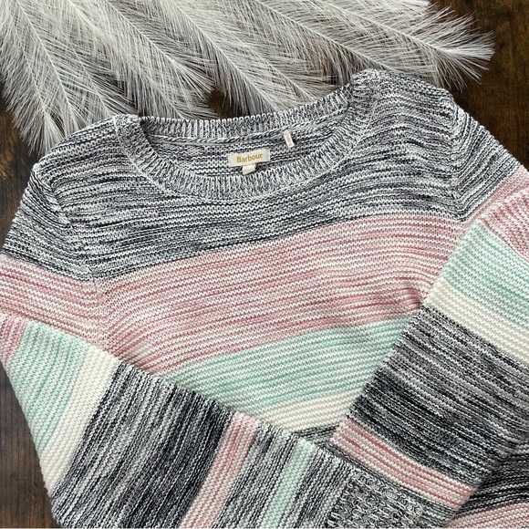 BARBOUR Womens Striped Long Sleeve Crew Neck Sweater - Picture 2 of 5